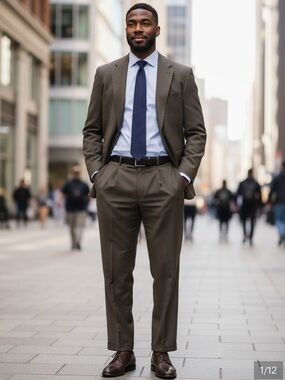 46R Kuppenheimer Suit - 2 Button Dark Brown. Pants included.